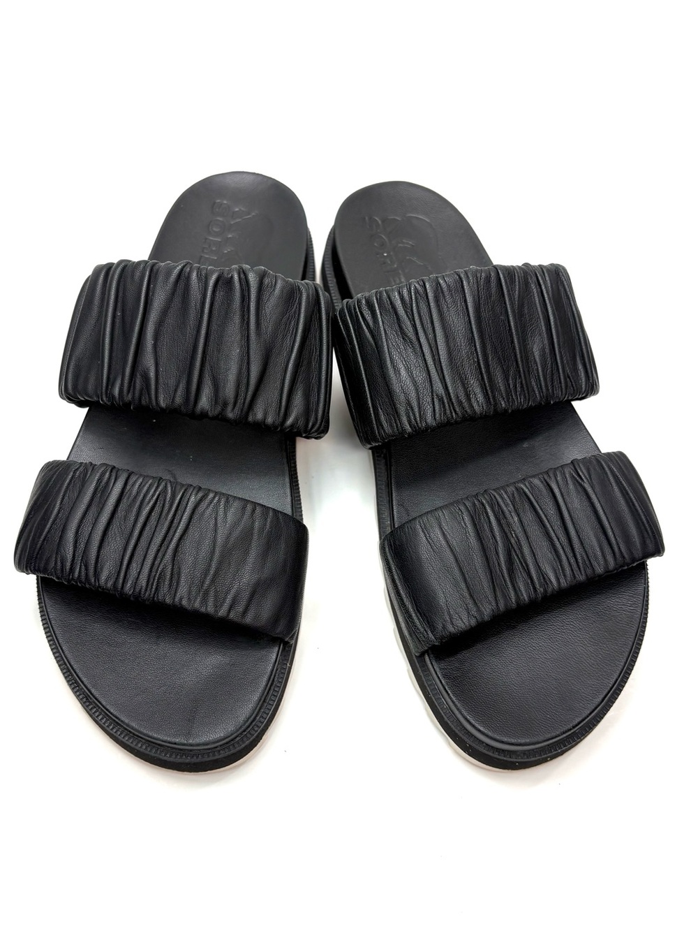 Sorel Black Double-Strap Slide Sandals | 7
